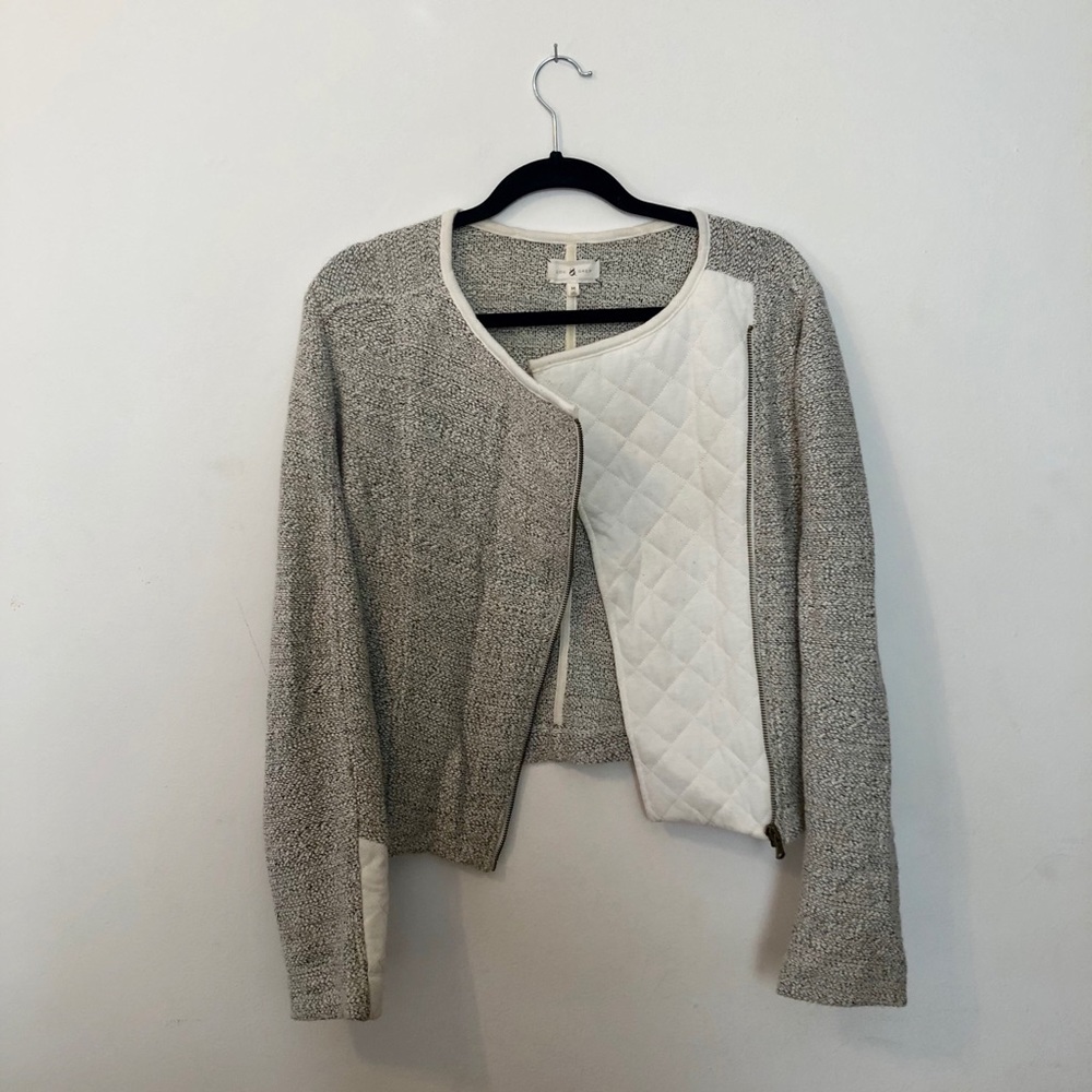 White/ Grey Tweed Loft Blazer